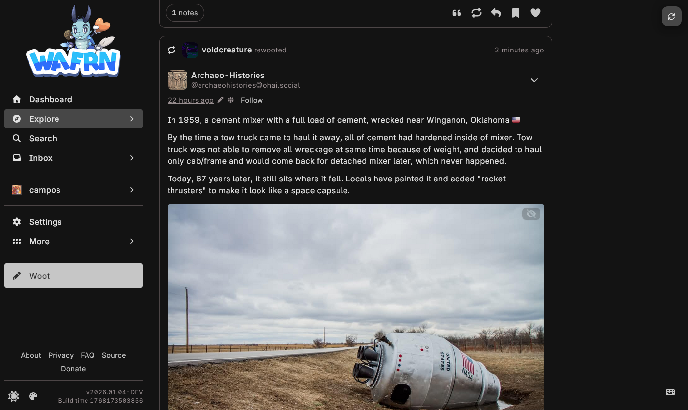Explore Wafrn page